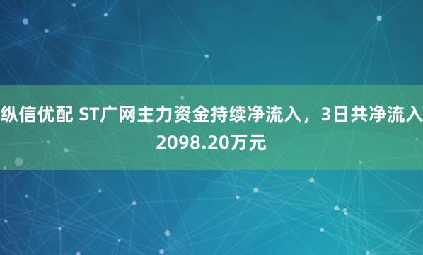 纵信优配 ST广网主力资金持续净流入，3日共净流入2098.20万元